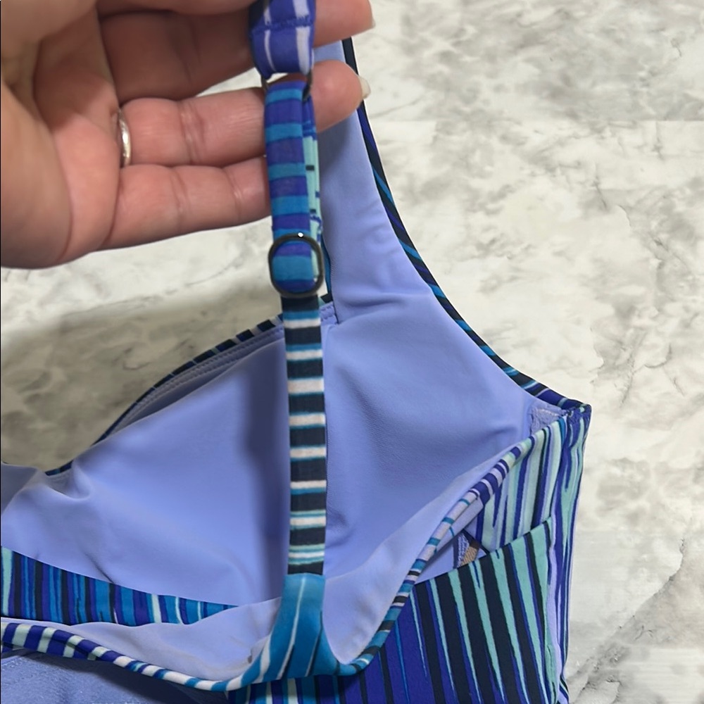 ATHLETA WOMENS IBAZA ENTWINED TANKINI TOP COOL MULTI Sz 32D/DD - Picture 5 of 14